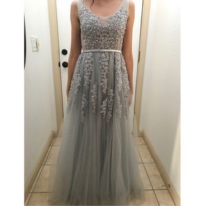 Grey maxi prom/occasion dress
